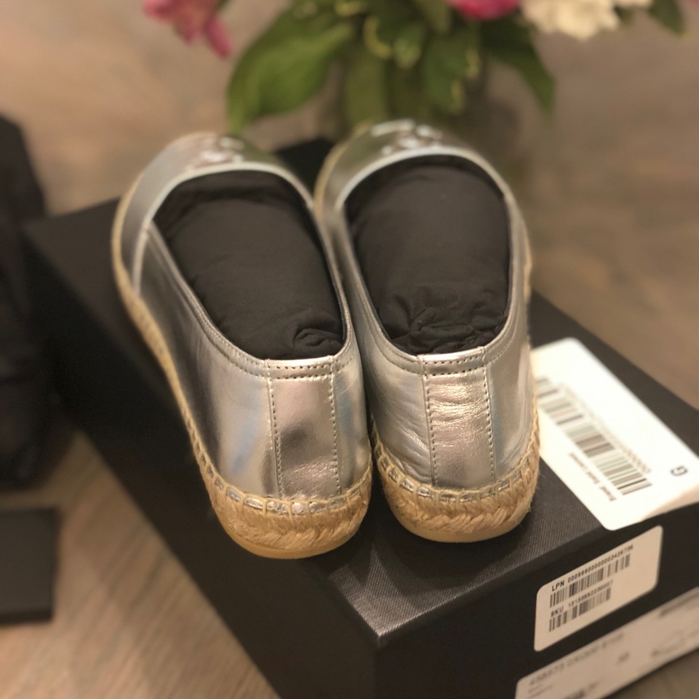 🔶SOLD🔶Saint Laurent Metallic Embossed Espadrille - Picture 5 of 8
